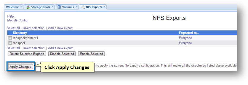 Creating NFS Share